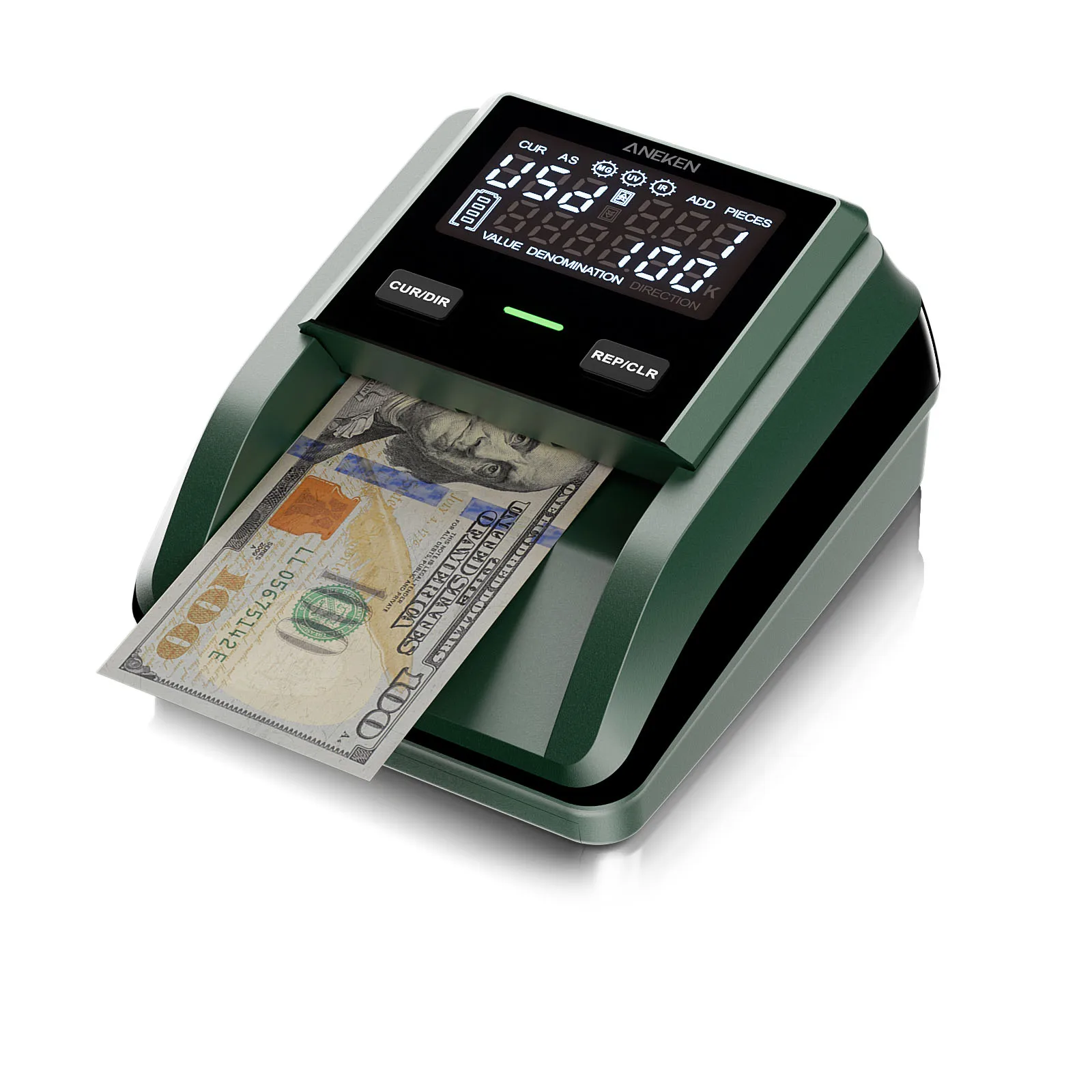 AL-139 Counterfeit Money Detector 2.8'' Digital Screen Bill Checker Total Value Add Function 4-Way Detection Record Memory