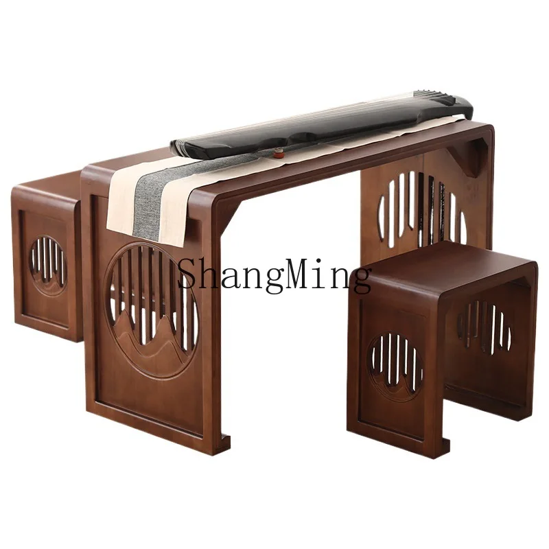 

ZYY Exquisite Premium Chinese Guqin Table and Stool, Antique Chinese Studies Table, Guzheng Table, Calligraphy Long Table