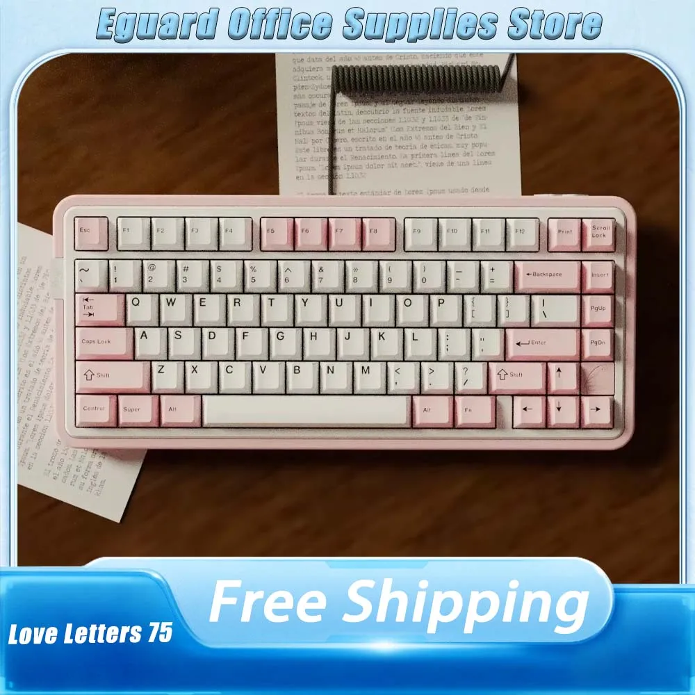 Love Letters 75 Mechanical Keyboard Kit 2 Mode Wireless Keyboard Kit Aluminium Alloy Customize PC Gamer Keyboard Kit Accessories