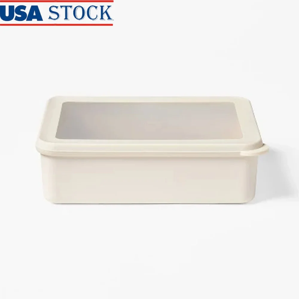 

6-чашкольный пластиковый контейнер для хранения продуктов без BPA с крышкой, безопасная для микроволновой печи, верхняя стойка, можно мыть в посудомоечной машине, переработанный ПЭТ-кремовый цвет