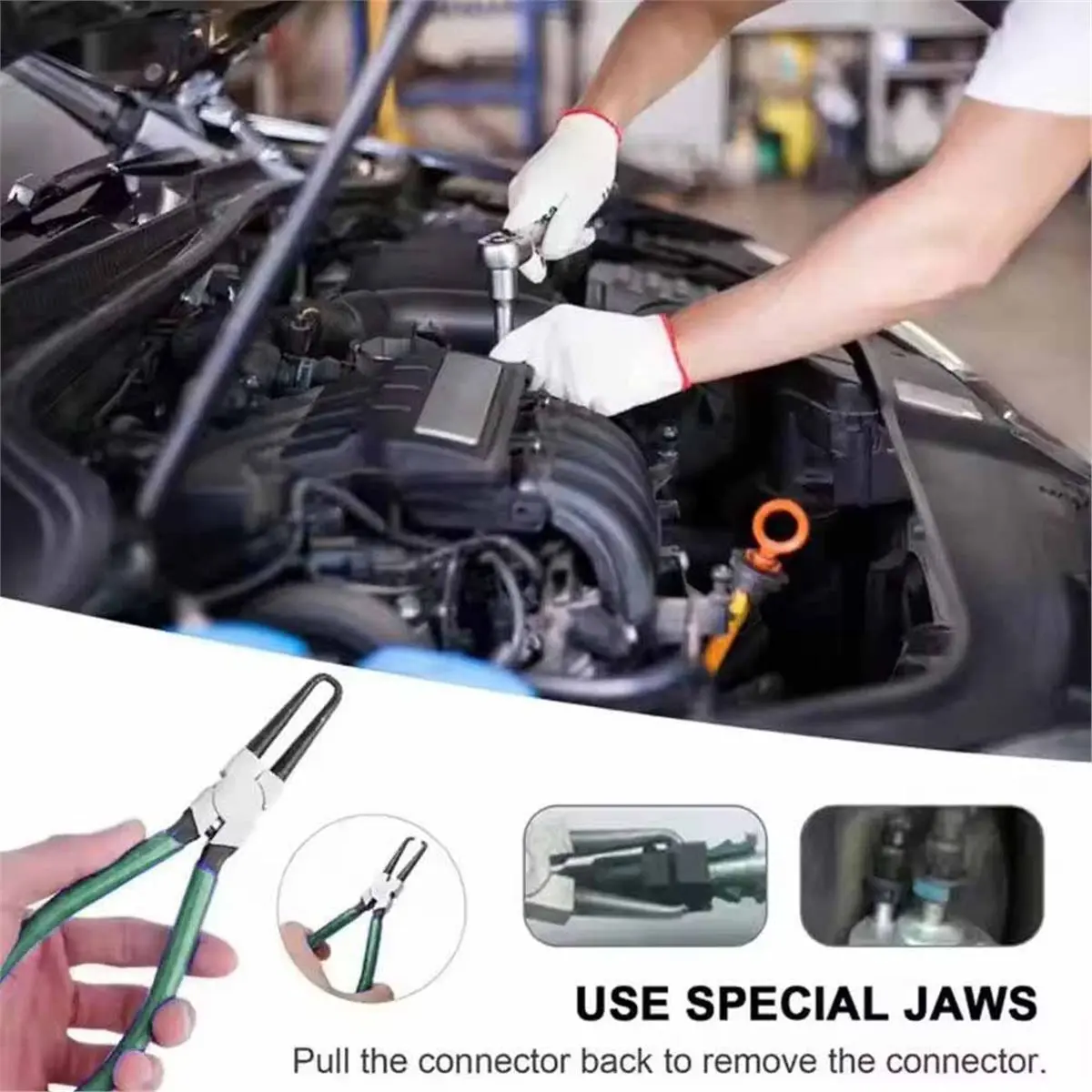 A02G 5Pcs Oil Pipe Pliers Car Fuel Pipe Disassembly Pliers Oil Pipe Joint Clamps Pipe Disassembly Tools for Filters Green