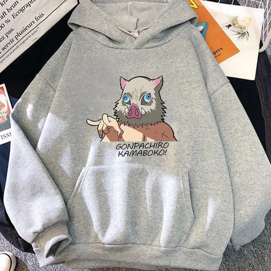 Harajuku Anime Demon Slayer Hashibira Inosuke Graphic Men Woman Hoodies Casual Ample Summer Unisex Clothing Funny Oversize Tops