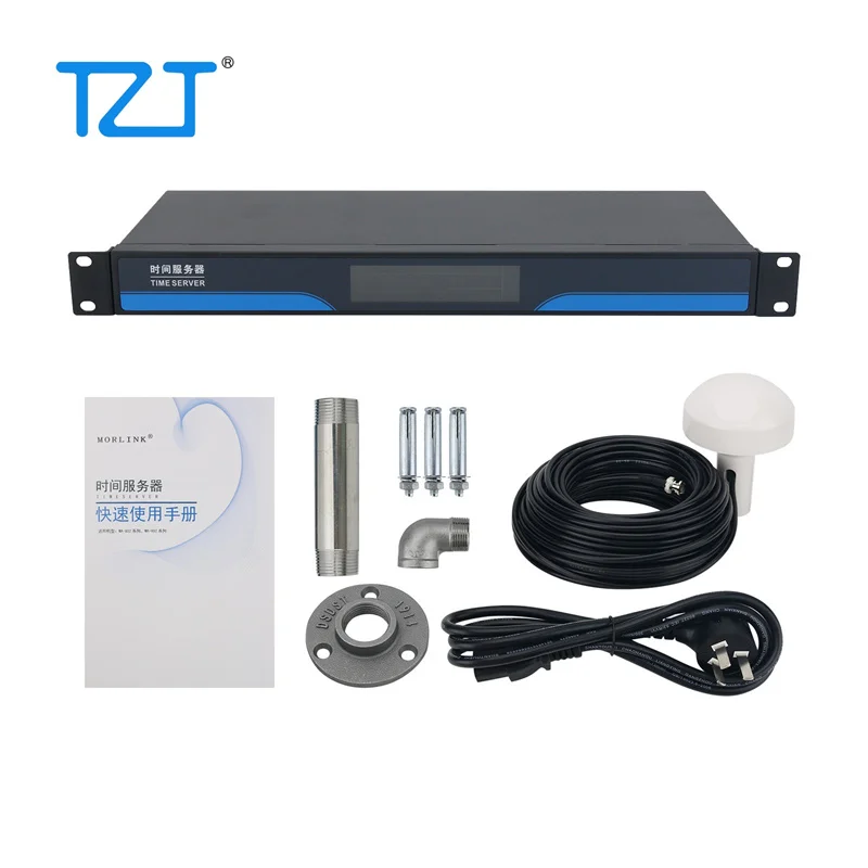 TZT Network Time Server with High Precision OCXO for Beidou Dual Mode GPS PTP Clock NTP Server (30m Antenna + 1/2 Network Port)