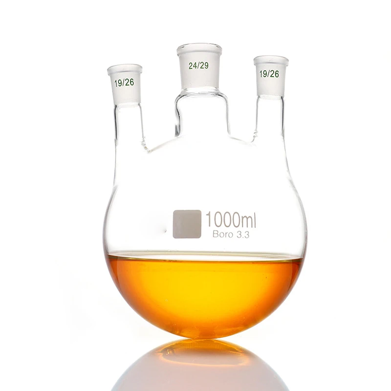 

Three-neck round bottom flask straight mouth 250/500/1000/2000/3000ml distillation bottle reaction flask