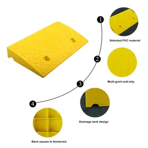 منحدر فرامل عتبة السيارة البلاستيكية المحمولة ، سطح محكم ، ارتفاع 6-8 سم خطوات لرصيف تحميل المرآب أفضل 10 مبيعات منحدر للسيارات البلاستيكية - رقم 3