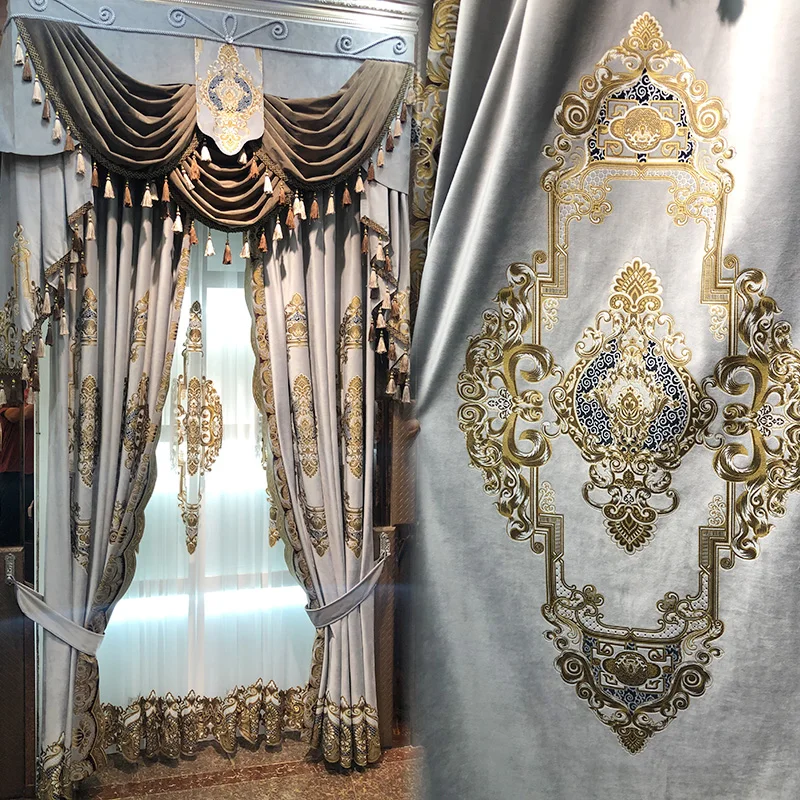 Home Decor Luxury European Living Room Luxury Bedroom Curtains Finished High-end Villa Blackout Curtains Home Decor