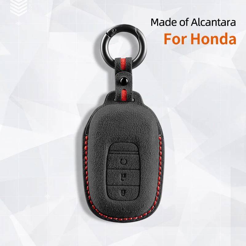 

Alcantara Car Key Case Cover Shell For Honda Civic 11th Gen Accord Vezel Freed Pilot CRV 2021 2022 Protector Accessory