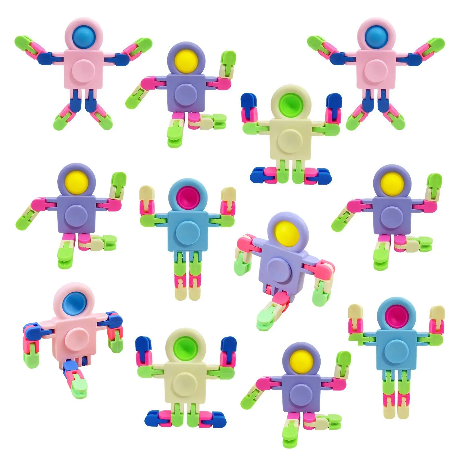 5-60 pièces de jouets sensoriels Fidget Spinner, jouet robot transformable à chaîne pour les doigts, remplissage de sacs cadeaux Piñata, anniversaire, Saint-Valentin