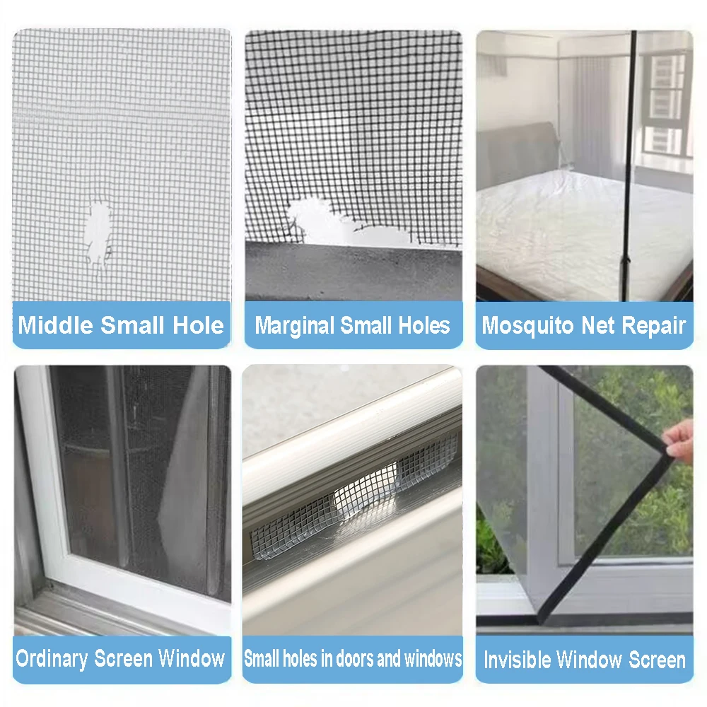 10-50 Stück Fenstergitter-Patch, Auspuffgitter, Fenster, Tür, Entwässerungsloch, Anti-Mücken-Paste, Mesh-Bildschirm, unsichtbare Reparatur-Zuschuss – Detail 7
