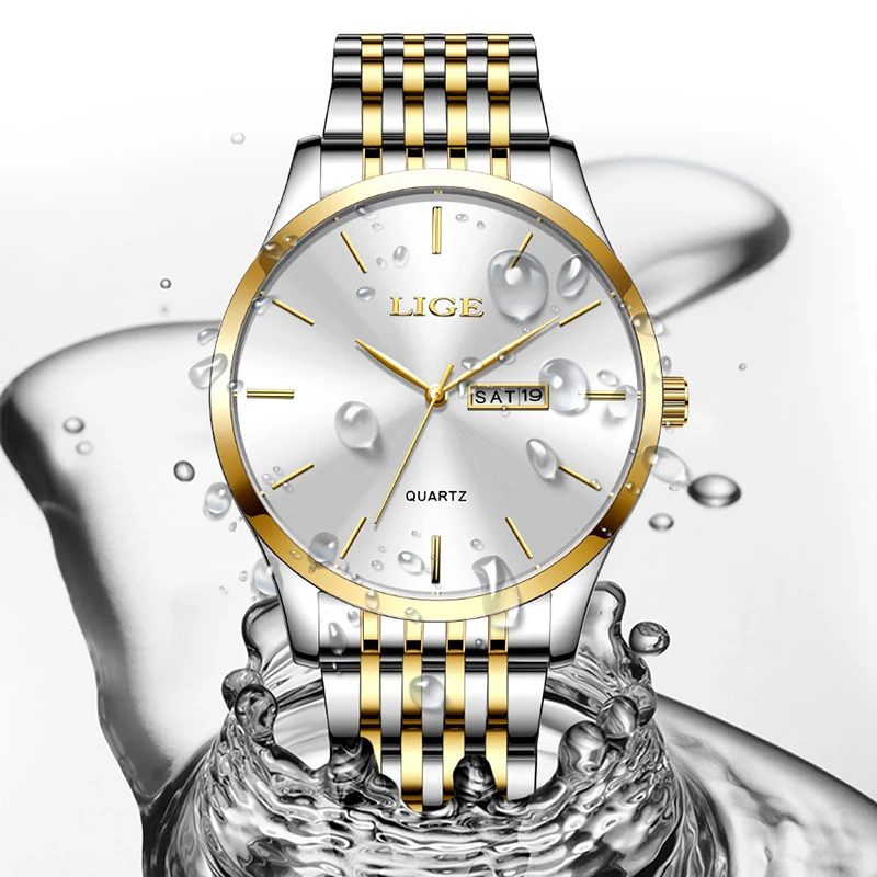 LIGE 2023 New Gold Watch Women Watches Ladies Creative Steel Women\'s Bracelet Watches Female Waterproof Clock Relogio Feminino