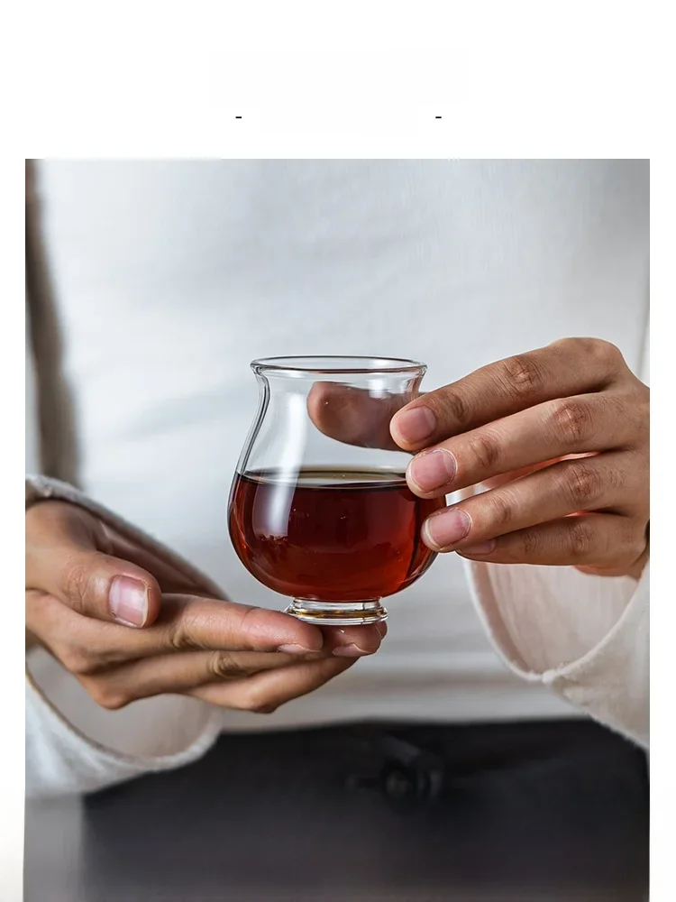 High Borosilicate Glass Coffee Tasting Cup Transparent Hand Brewing Sharing Cup Small Opening Fragrance Gathering Sensory Sme...