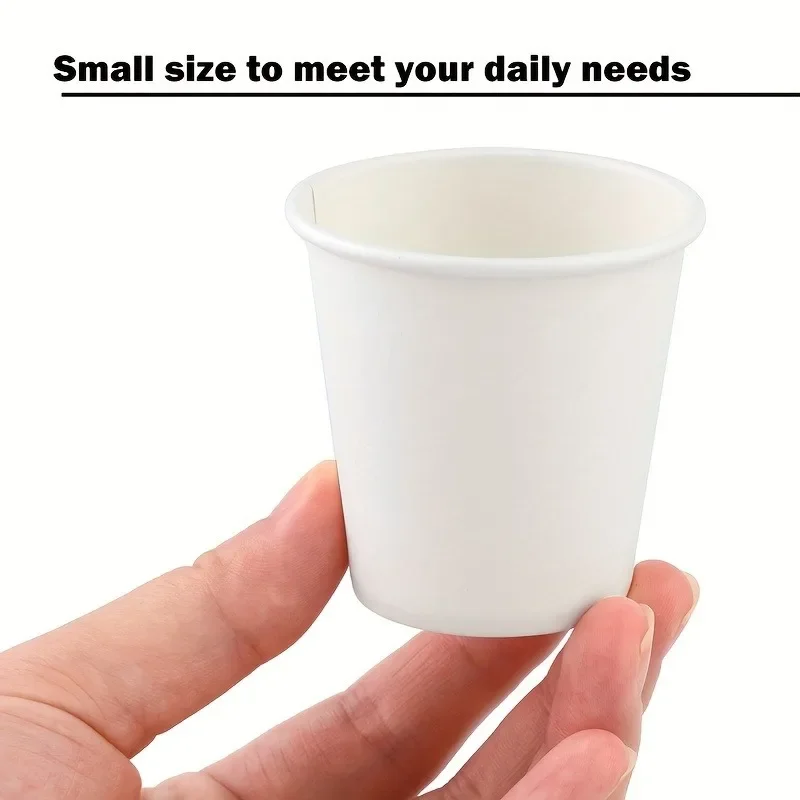 100PCS Disposable White Paper Cup Mini Tasting Cup Compressed Coffee Mouthwash Supermarket Restaurant Coffee Shop Bathroom Hotel