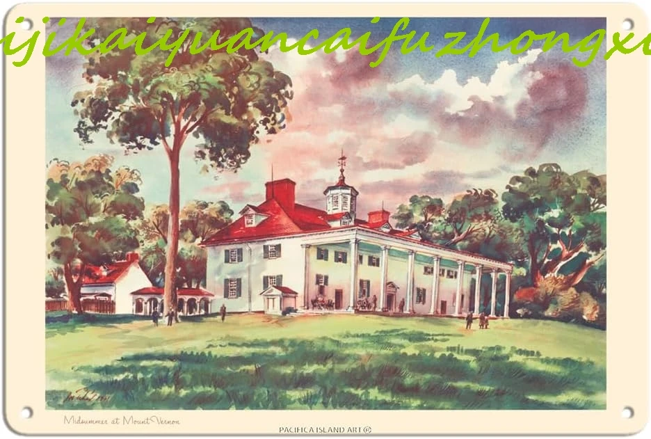 Pacifica Island Art Midsummer at Mount Vernon - President George Washington’s Home - United Air Lines - Vintage Airline Travel P