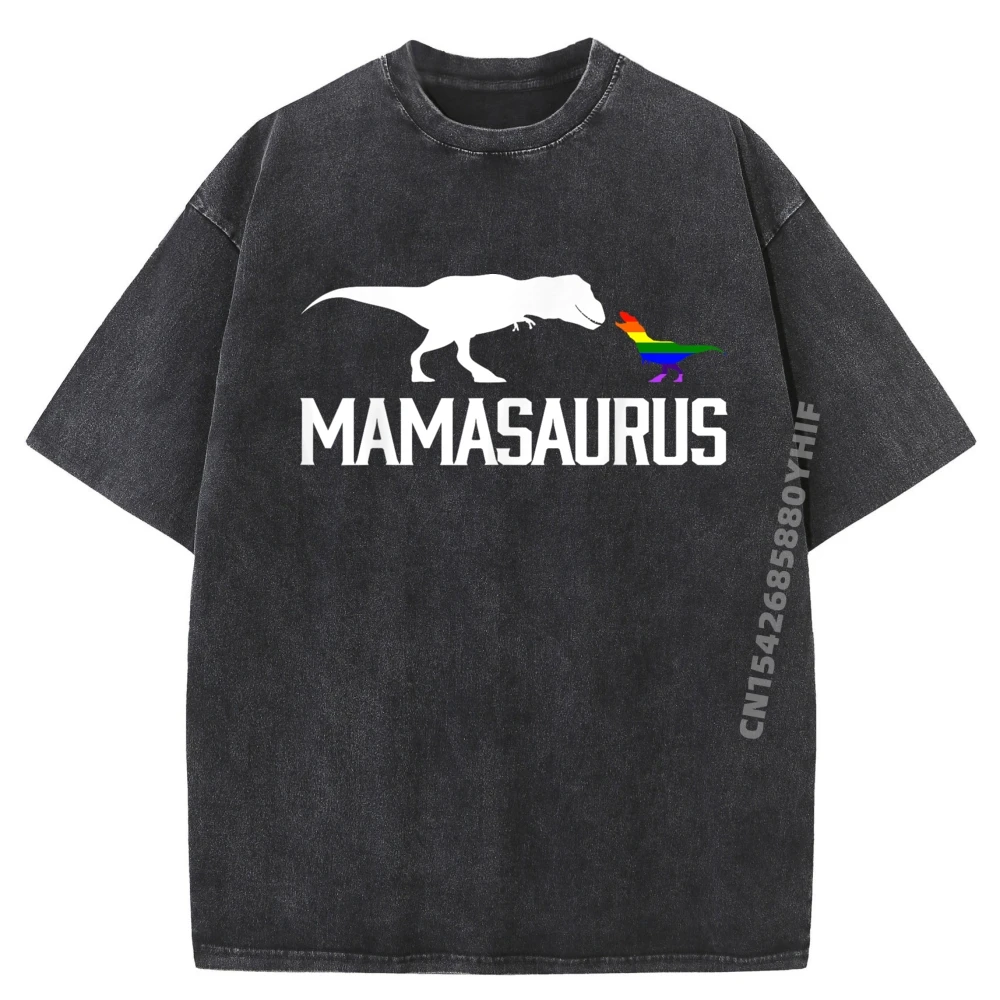 

Mamasaurus Lgbt Rainbow T Rex Shirt White T Shirt Men Comfortable Washed Shirt Men's Clothing 2025 Newest Printed Tops
