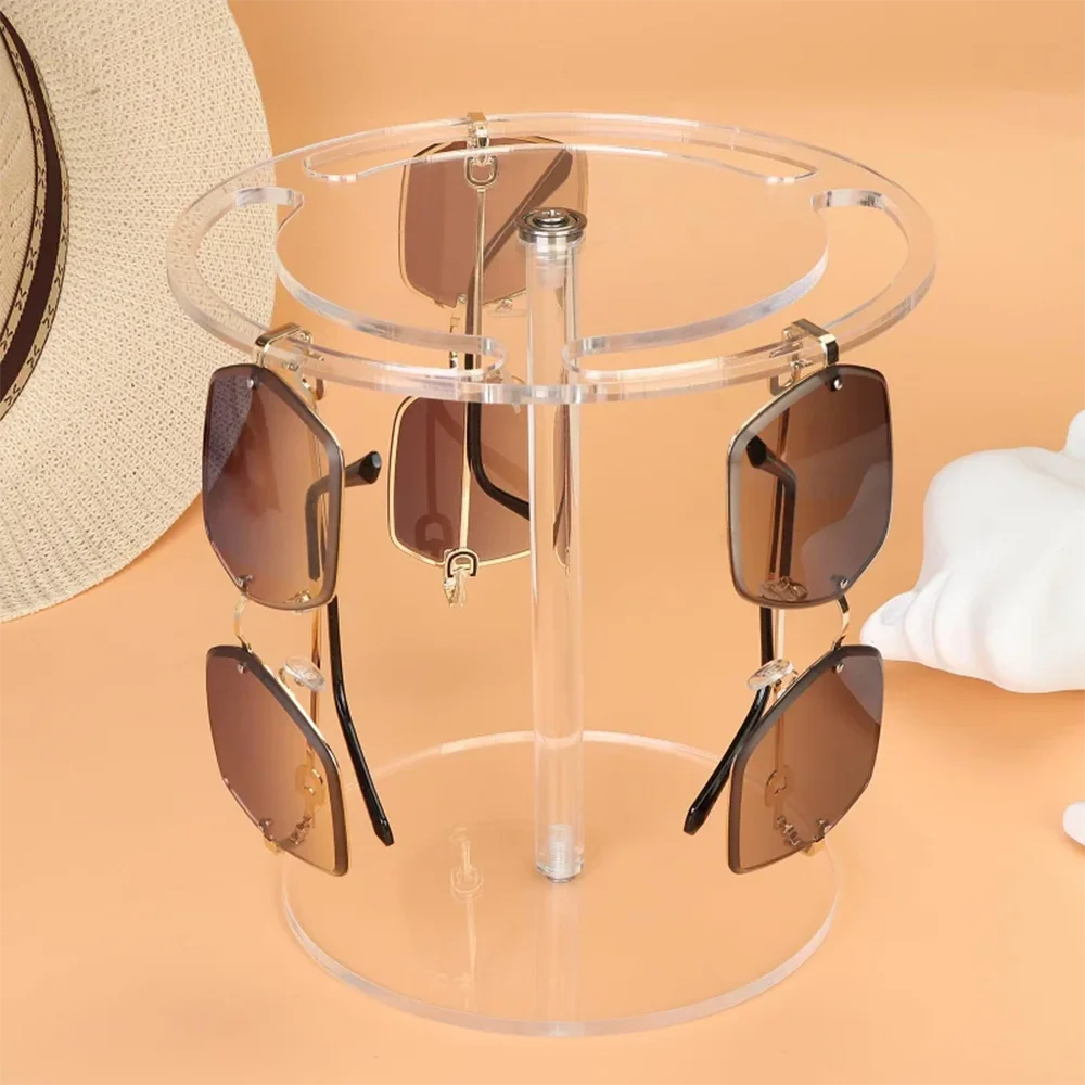 

Transparent Acrylic Glasses Holder Storage Display Stand Rotatable Acrylic Eyewear Rack Organization Storage Shelf Decoration