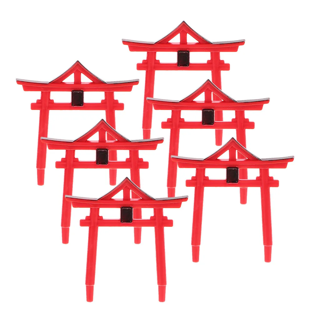 6Pcs Torii Sculpture Aquarium Decorative Ancient Shinto Shrine Fish Tank Ornament Outdoor Garden Landscape Decoration