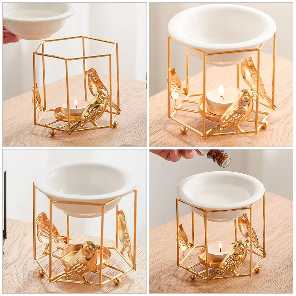 

Desktop Essential Oil Warmer Aroma Burner with Elegant Design Heating Holder for Bedroom Spa Decorative Incense Burner Wax Melt