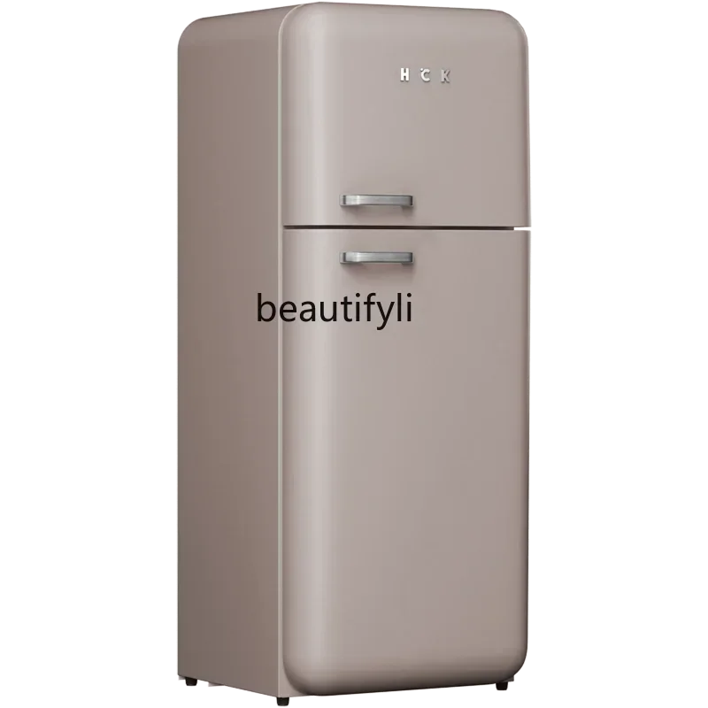 

Wabi-sabi style double-door retro refrigerator imported household living room is small, large-capacity, high-value