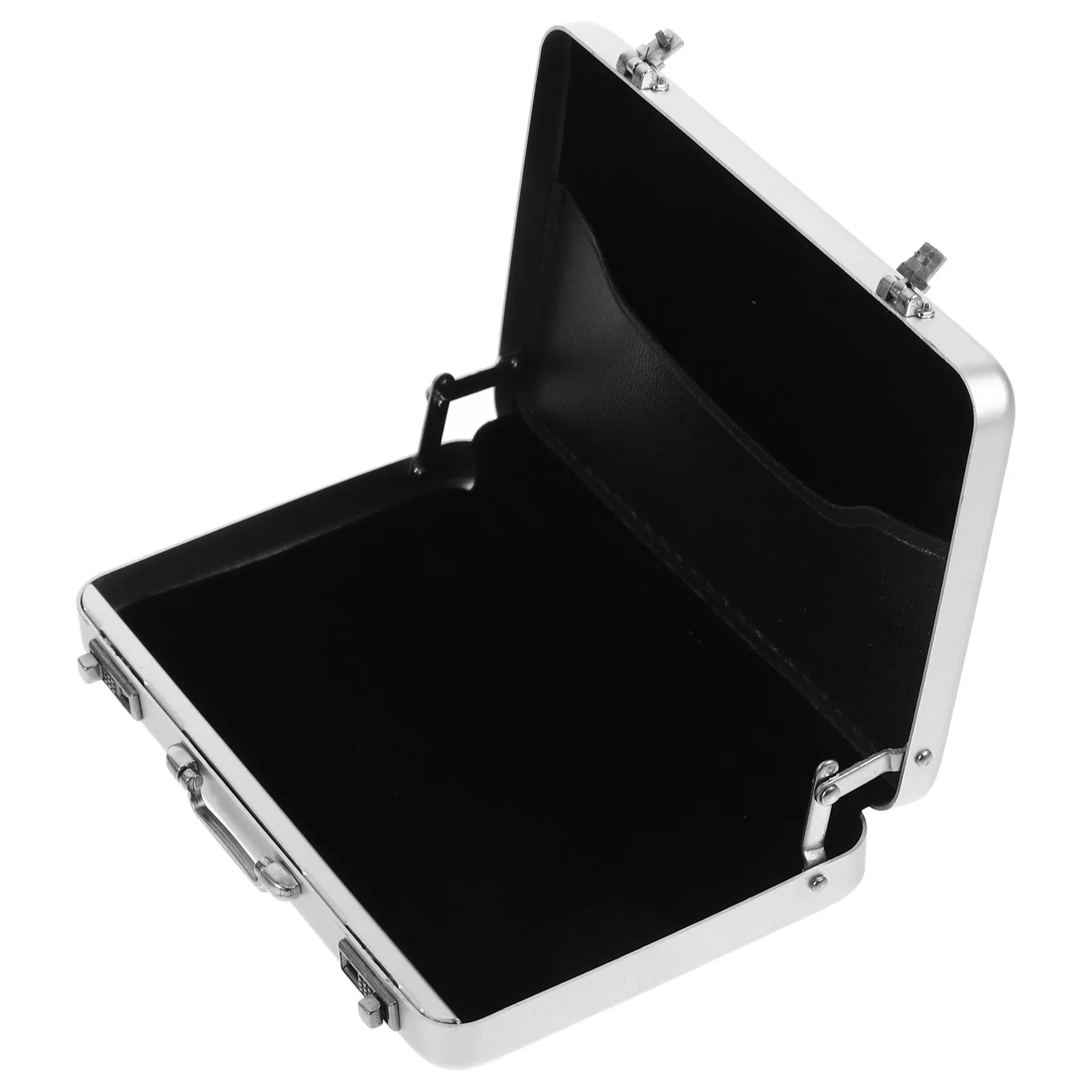 

Aluminum Alloy Business Card Holder Silver Color Desktop Organizer for Cards Storage Mini Briefcase Travel Box