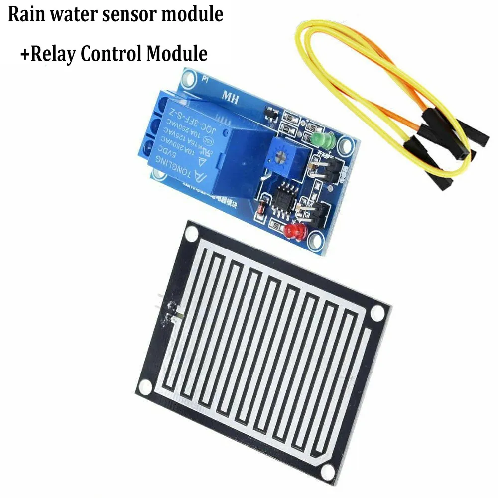 Arduino 및 Raspberry Pi 날씨 애플리케이션용 릴레이 출력 12V 비 센서가 있는 물 감지 모듈