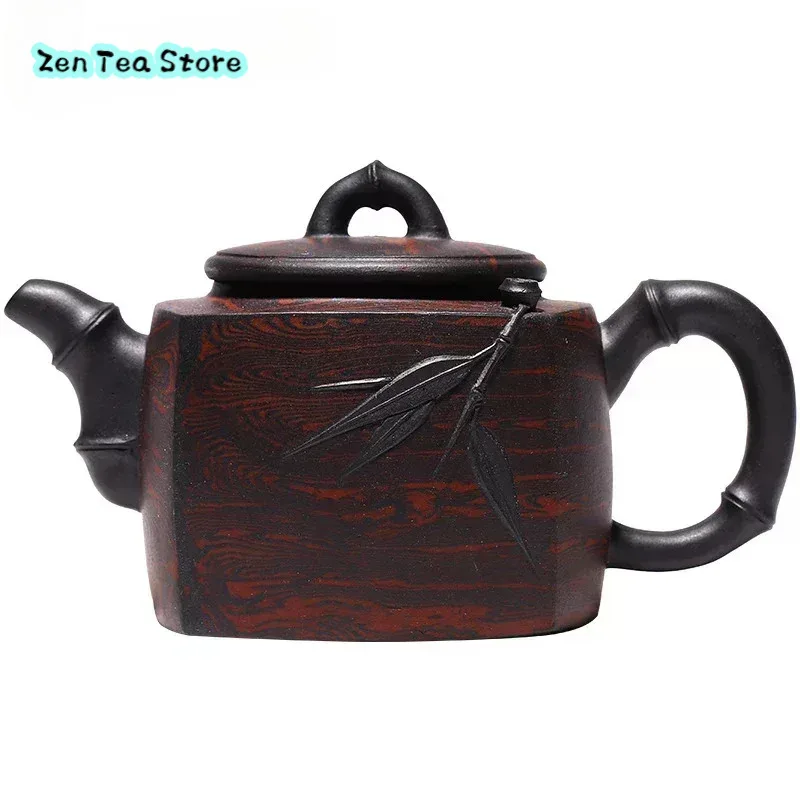 

Loiesag 350ml Yixing Raw Ore Stale Old Purple Mud Monarch Bamboo Zisha Tea Pot Ten Holes Effluent Purple Clay Teapots Teaset Pot