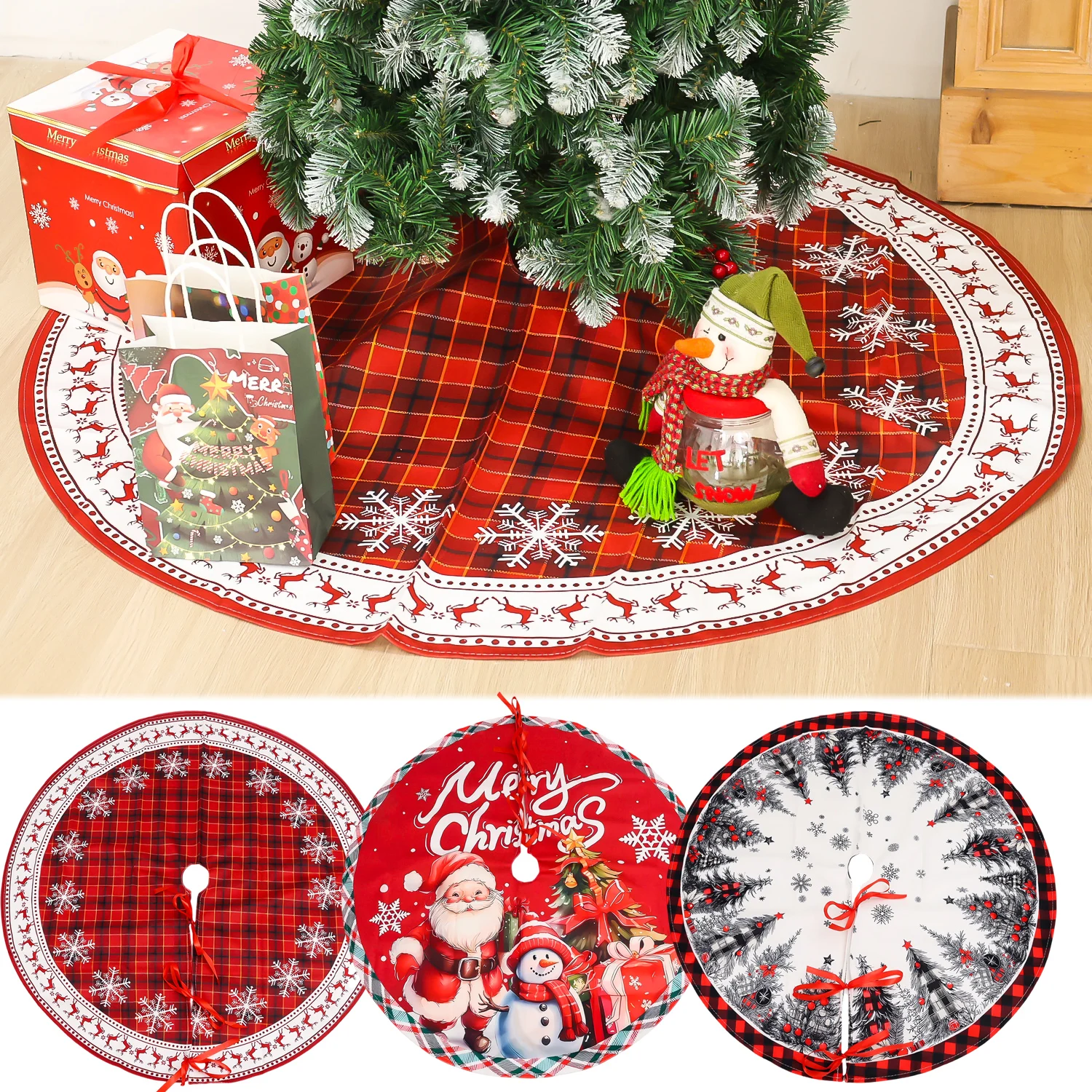 Coperta per albero di Natale, in peluche, per