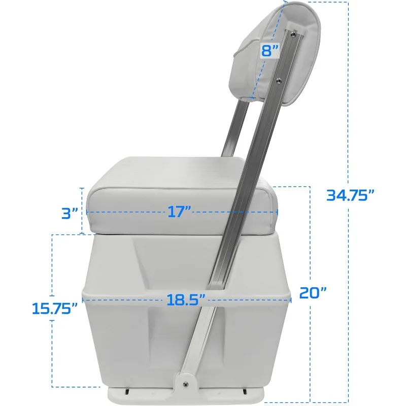 Sea Rocking Chair cooler seat 70 quart  Molded-in hold down can be mounted directly to the boat deck for stability