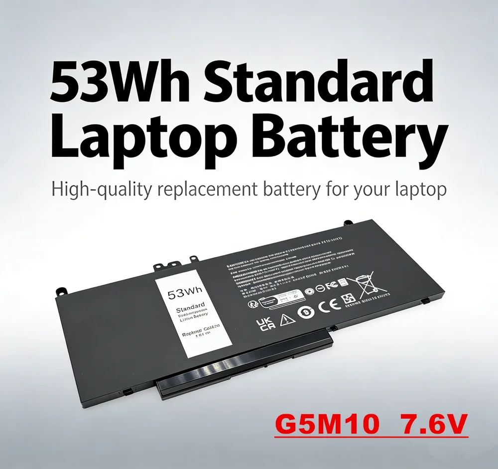 G5M10 Battery  for Dell Latitude 3150 3160 E5250 E5450 E5550  53Wh 7.6V