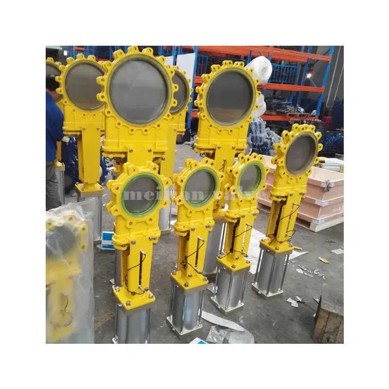 Pneumatic operated knife gate valve wafer type 2205 301SS duplex stainless steel with seawater corrosion resistance