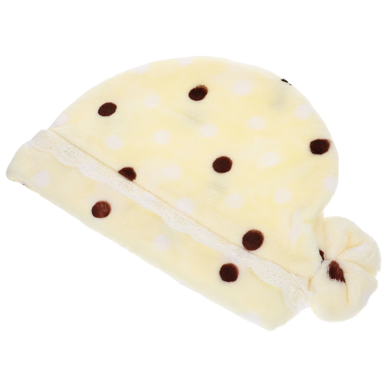 

2Pcs Flannel Postpartum Hat Women Pregnant Sleep Cap Yellow Dots Comfortable Confinement Home Accessory Maternity