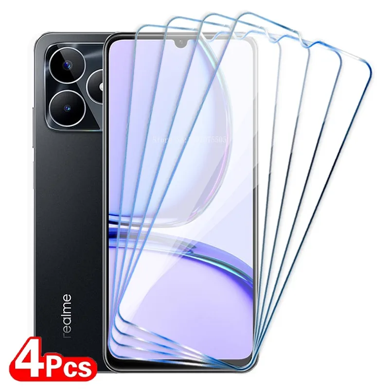 

4Pcs Screen Protector For Realme C53 C55 C30 C33 C35 C30S C15 C21 C11 2021 C25S Tempered Glass For Realme C3 C31 C21Y C25Y Glass