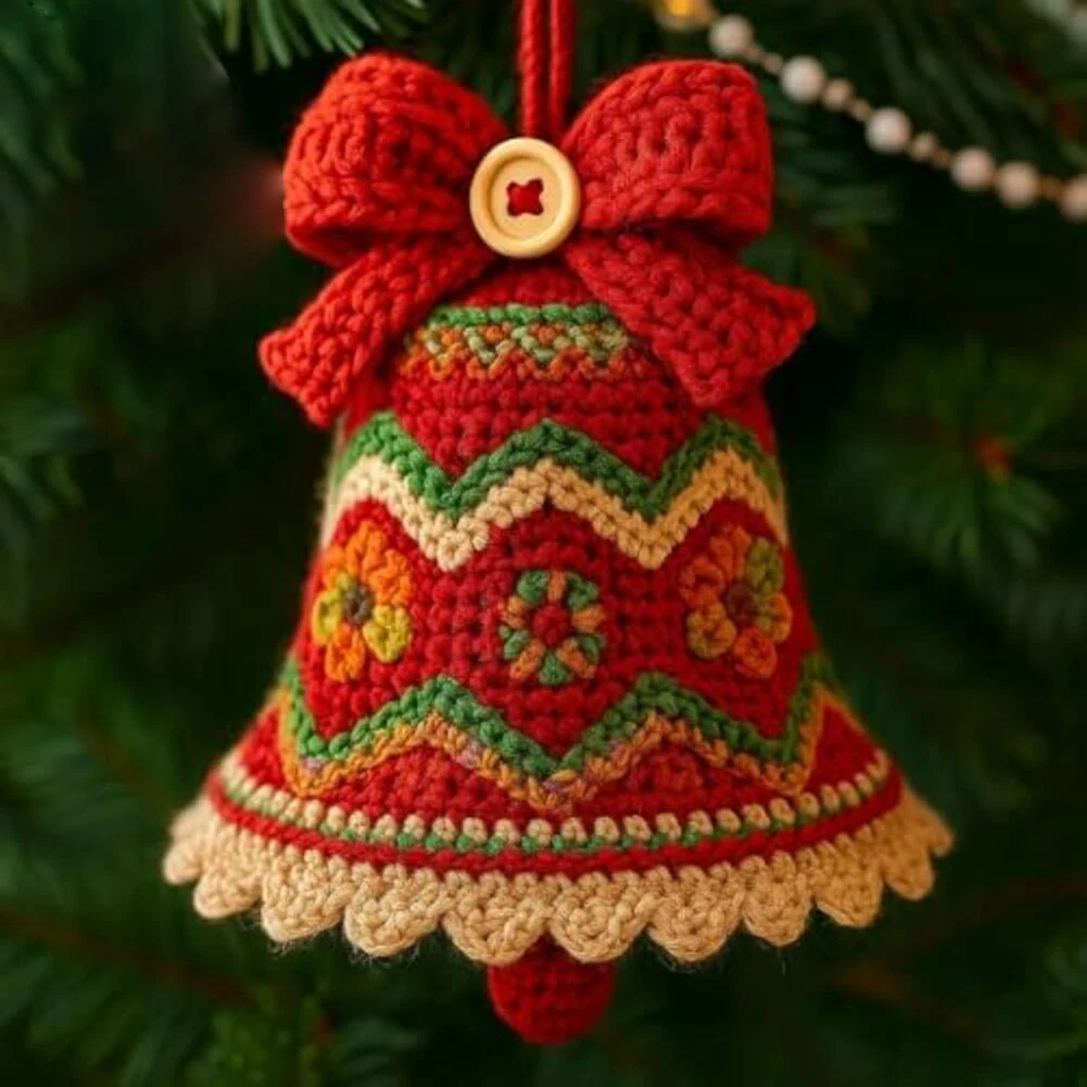 

1 комплект рождественского колокольчика, комплект украшений, сделай сам, вязаный крючком, рождественский колокольчик, комплект для украшения дома, фестивалей, свадьбы