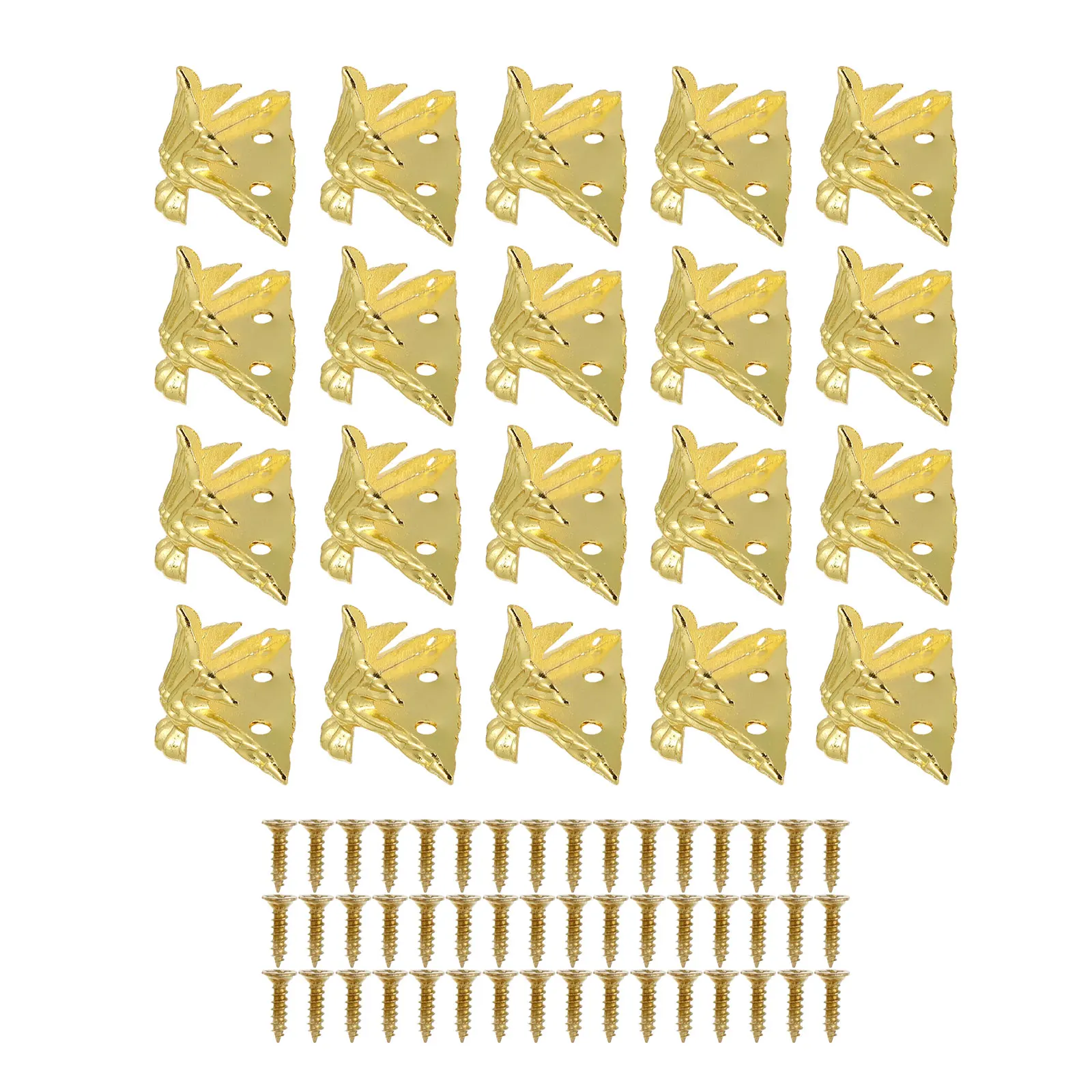 

20Pcs Bottom Corner Feet Zinc Alloy Box Legs for Wood Crates Jewelry Boxes Elegant Retro Style Box Leg