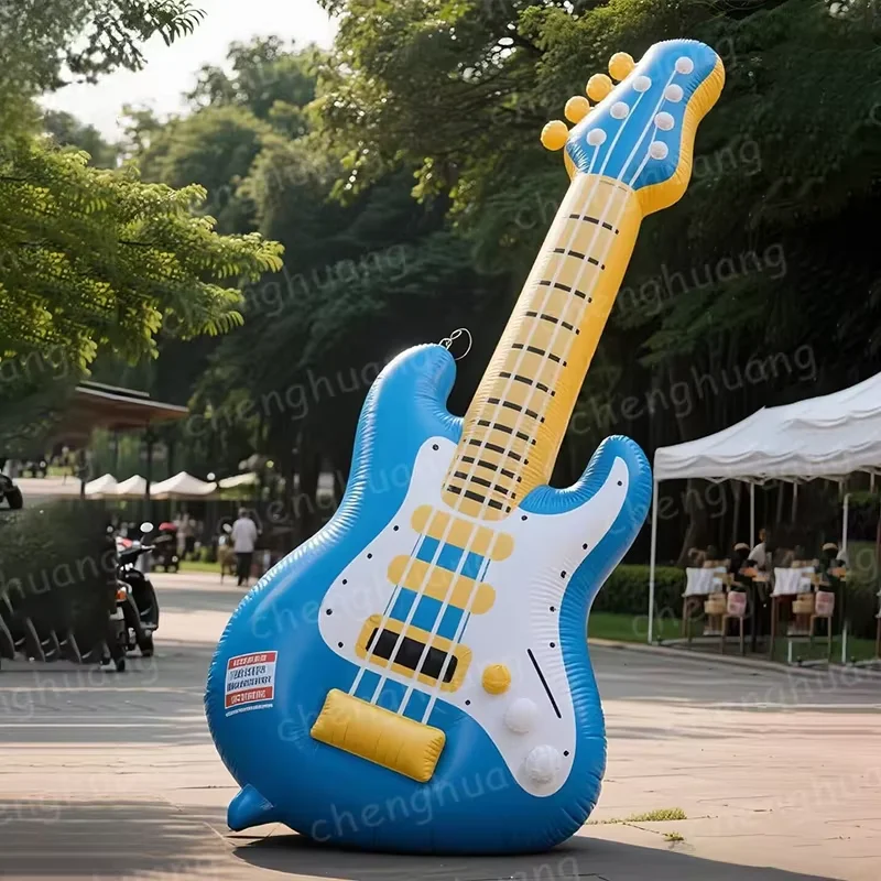 

Outdoor Giant Inflatable Guitar Model for Store Decoration Fast Air Shipping Customizable Promotional Concert Musical Instrument