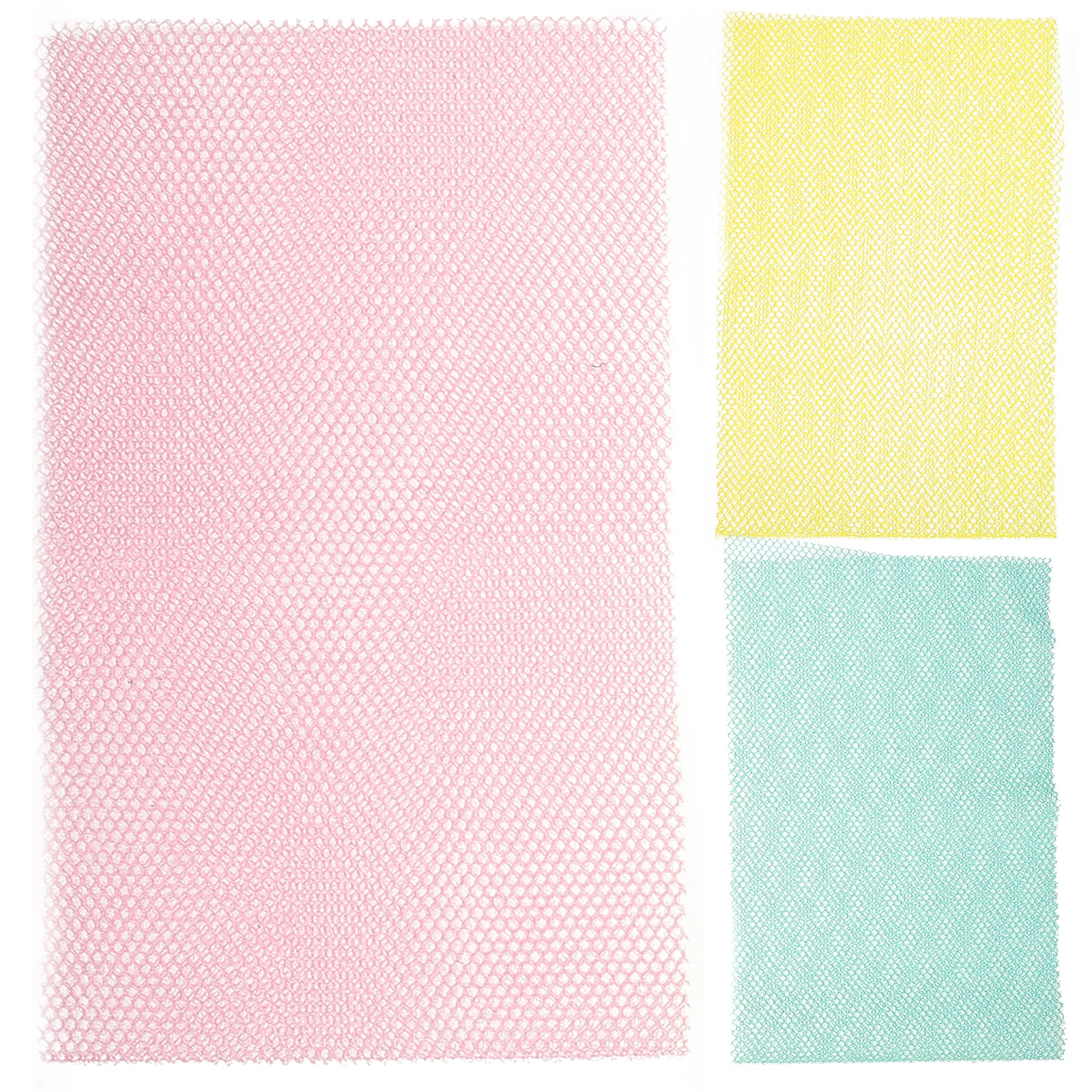 

3Pcs Pink Green Yellow Exfoliating Net Foaming Washcloth African Sponge Body Cleansing Back Shower Nets Travel Home Use