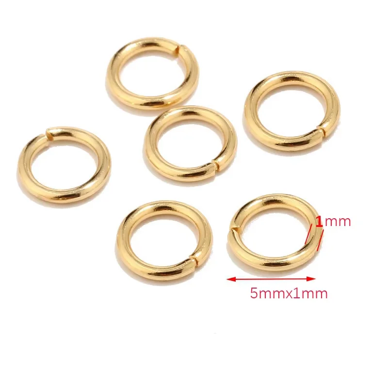 100pcs/Lot Stainless Steel PVD Gold Jump Rings 4mm 5mm 6mm 7mm 8mm 9mm Non Tarnish for Jewelry Making Findings