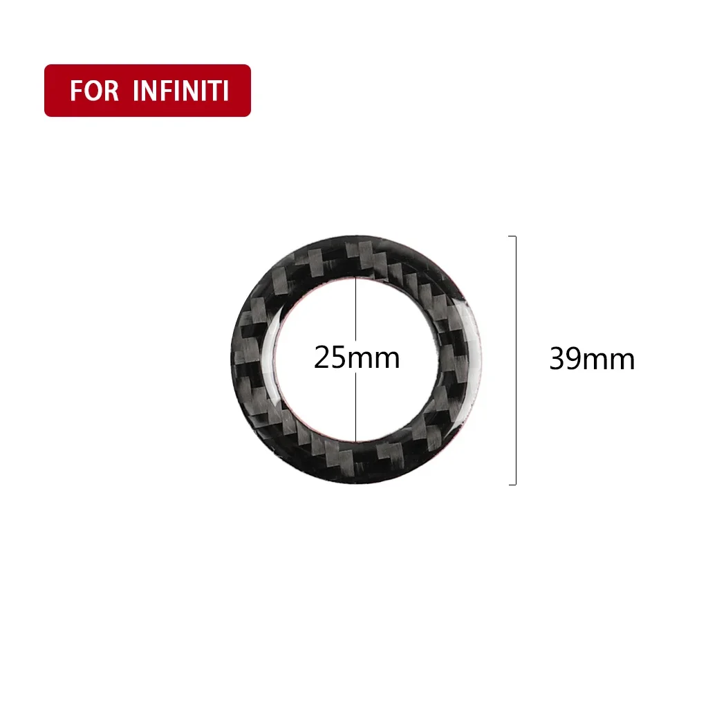 Car Interior Engine Start Stop Button Panel Ring Cover Trim for Infiniti Q50 Q60 Carbon Fiber Stickers Decal Auto Accessories view 6