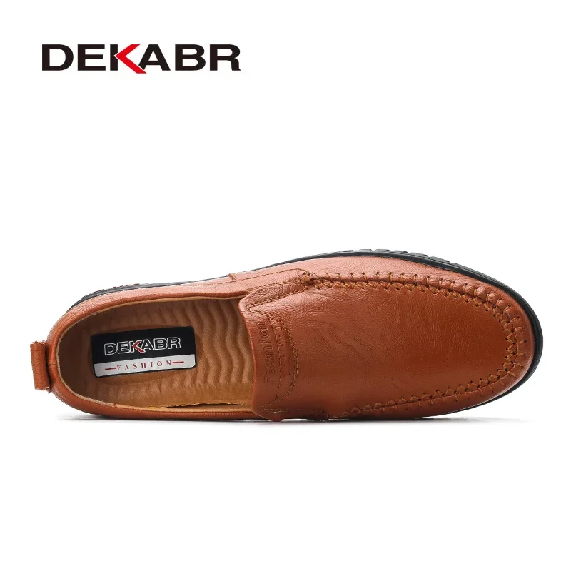 DEKABR Genuine Leather Men\'s Loafers Luxury Men Casual Shoes Fashion Driving Shoes Breathable Slip on Moccasins Size 37~47