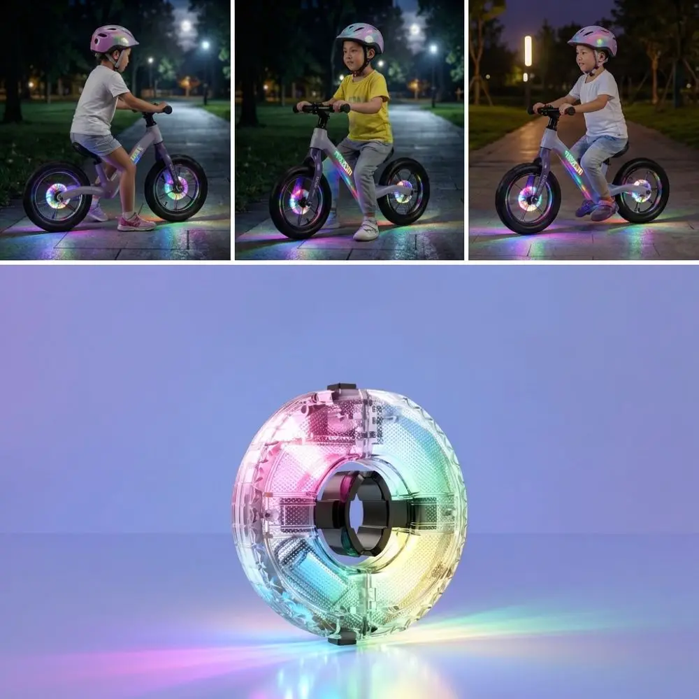USB Charging LED Wheel Hub Light Colorful Motion Sensor Bicycle Rim Lamp Night Safety Accessory For Kids Cycle Sport
