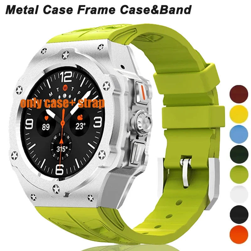 luxury-modification-kit-for-samsung-galaxy-watch-7-ultra-47mm-metal-case-for-galaxy-watch-7-ultra-fluororubber-strap-diy-mod-kit