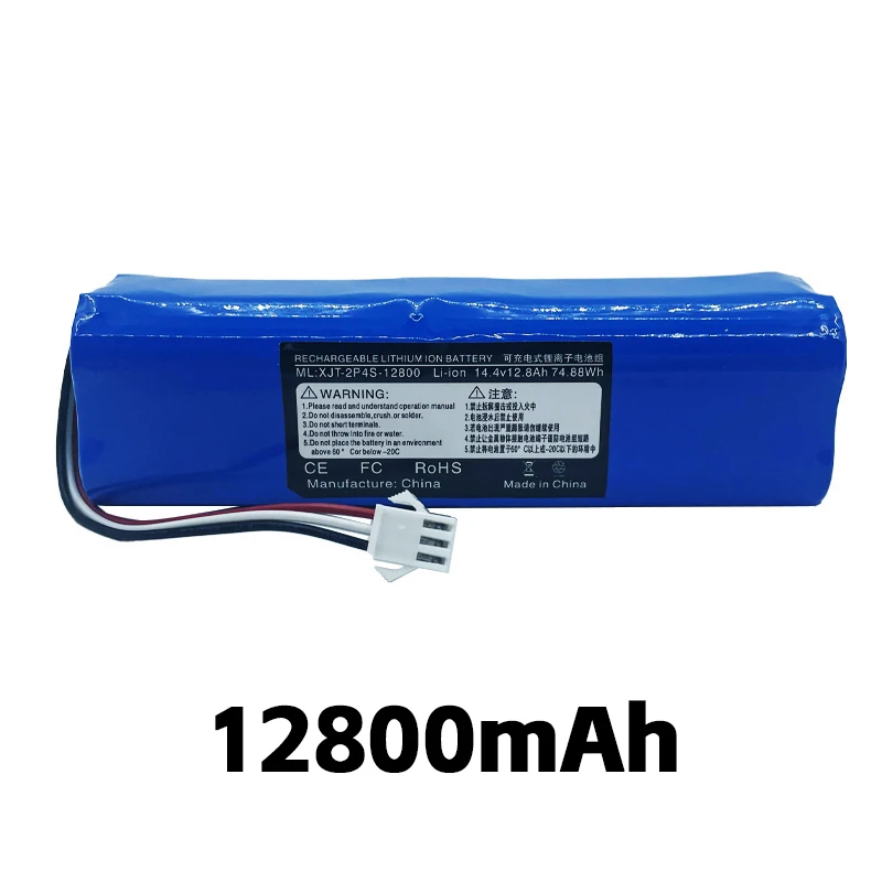 Li-ion battery used for robot vacuum cleaners, M7 Pro,M7 Max,M8 Pro,Lydsto R1,VIOMI S9,ROIDMI EVE Plus,14.4V,12800mAh