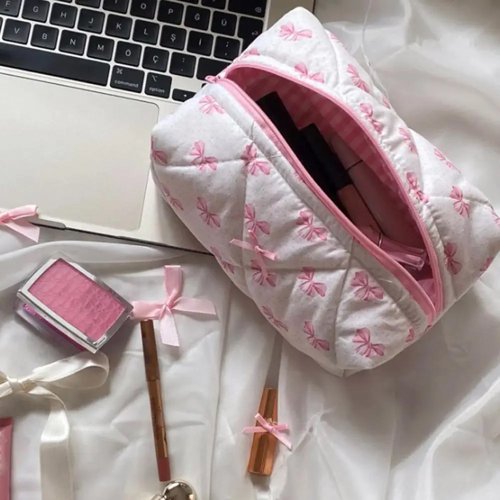 Novo saco de armazenamento de arco viagem portátil saco de cosméticos armazenamento pequeno saco organizador de maquiagem das meninas portátil pequeno arco bolsa de maquiagem