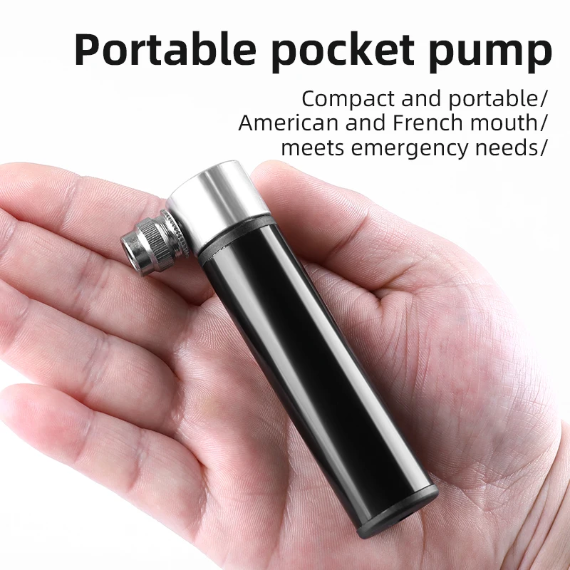 Portable Aluminum Alloy Bike Air Pump - Manual Mini Pump for Bicycle Basketball Football, Durable Inflation Cycling Accessory