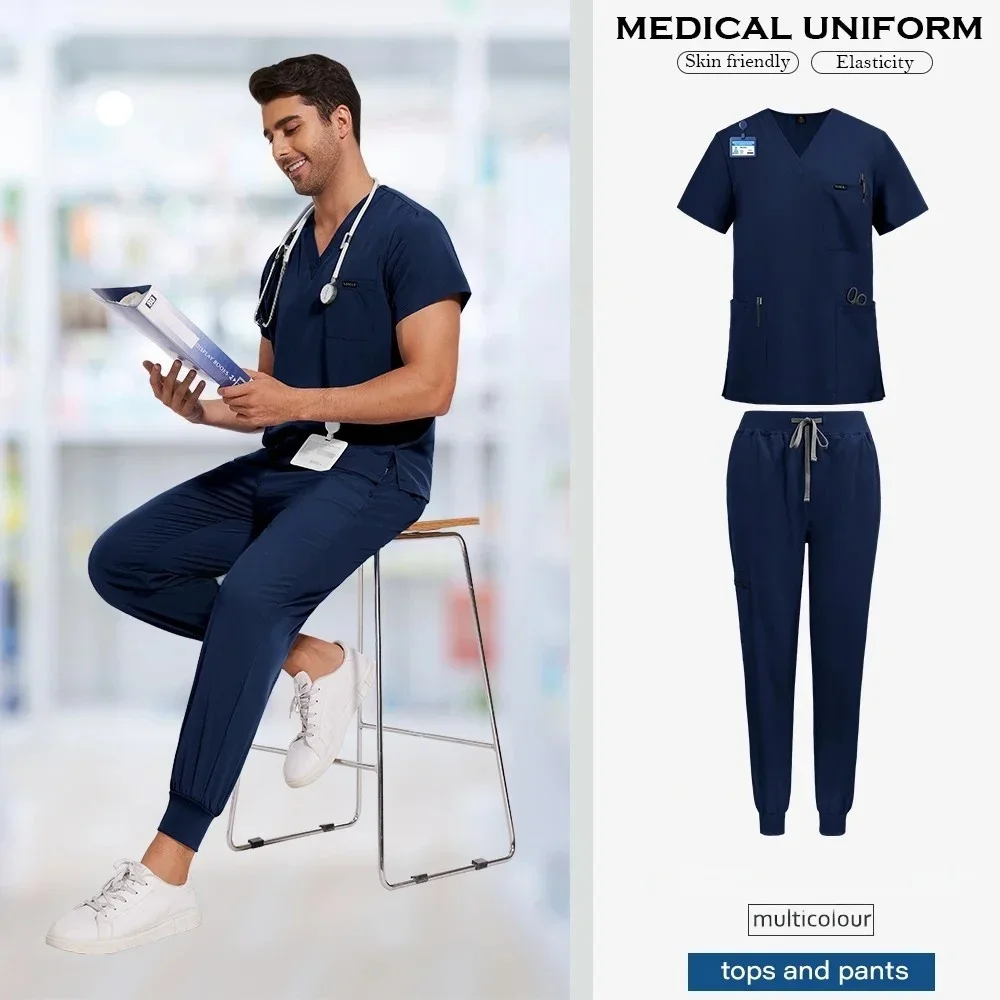 Gommage médical pour soins infirmiers unisexe, beauté des animaux de compagnie, clinique dentaire, uniforme d'infirmière multicolore, ensembles de gommages pour hommes