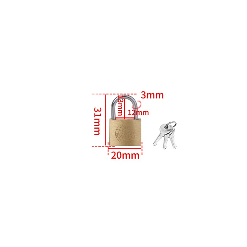 Copper Padlock  Small Locks for Luggage Case Locker Home Improvement Hardware 20mm 25mm 30mm 40mm 50mm Include 3Keys image 6
