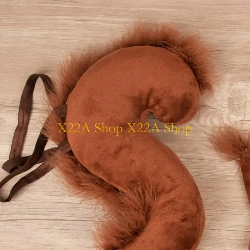 

Unique Cartoon Animal Squirrel Ears Headband & Tail Costume Headwear for Party Halloween Fancy Dress Cosplay Unisex