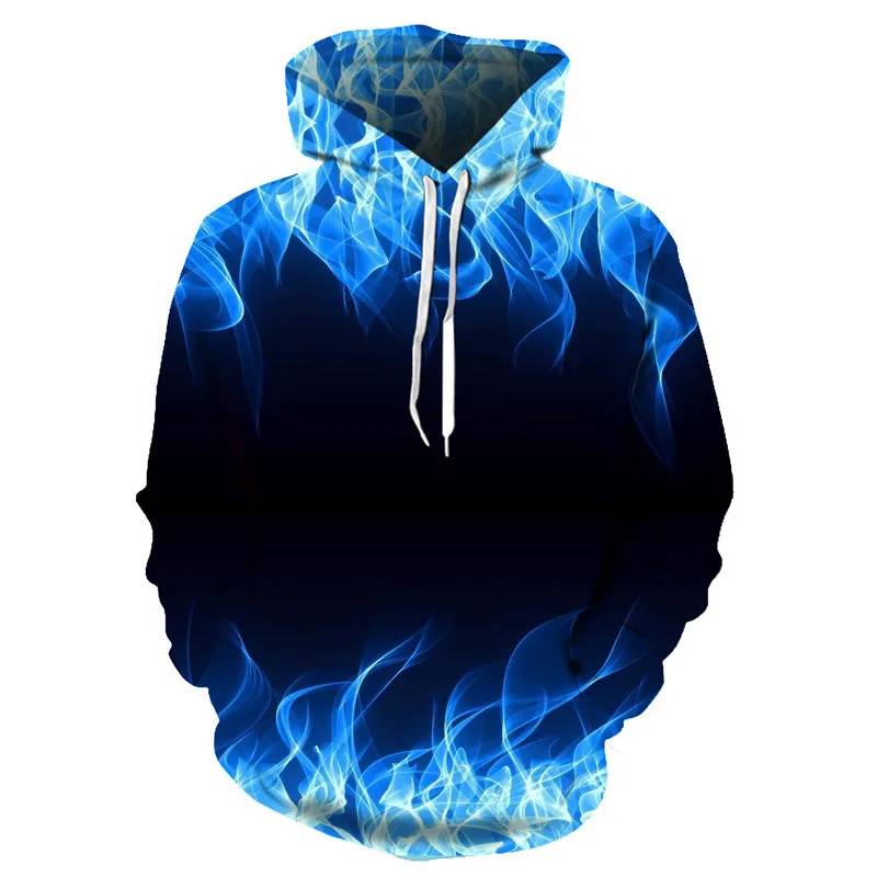 2021 New Colorful Flame Hoodie 3d Fluorescence Sweatshirt Men/Women  Autumn And Winter Coat  Clothing funny Jacket black Hoodies