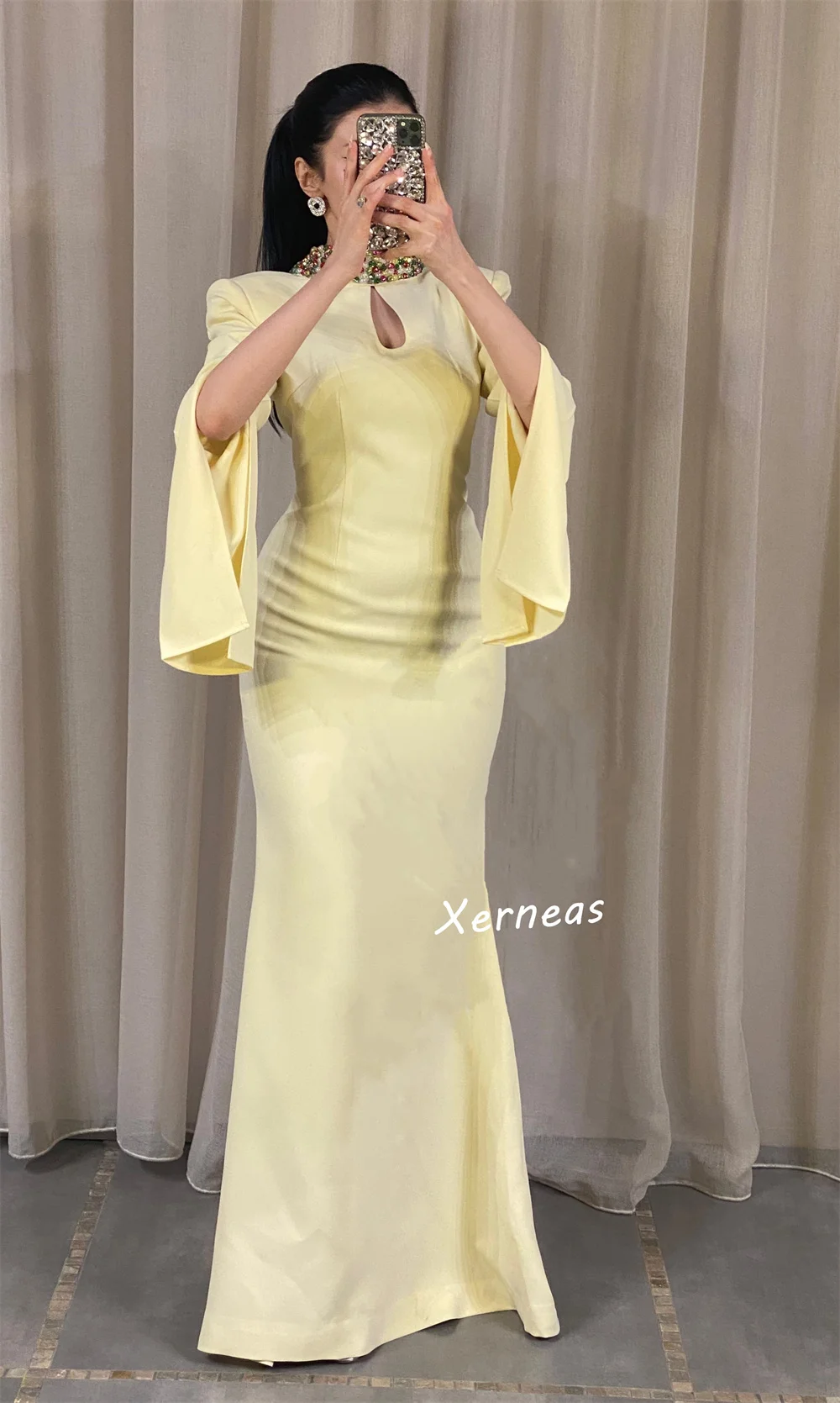 Abiti lunghi a sirena con colletto alto in jersey personalizzato Occasioni su misura Abito da sera elegante e semplice da donna di lusso formale