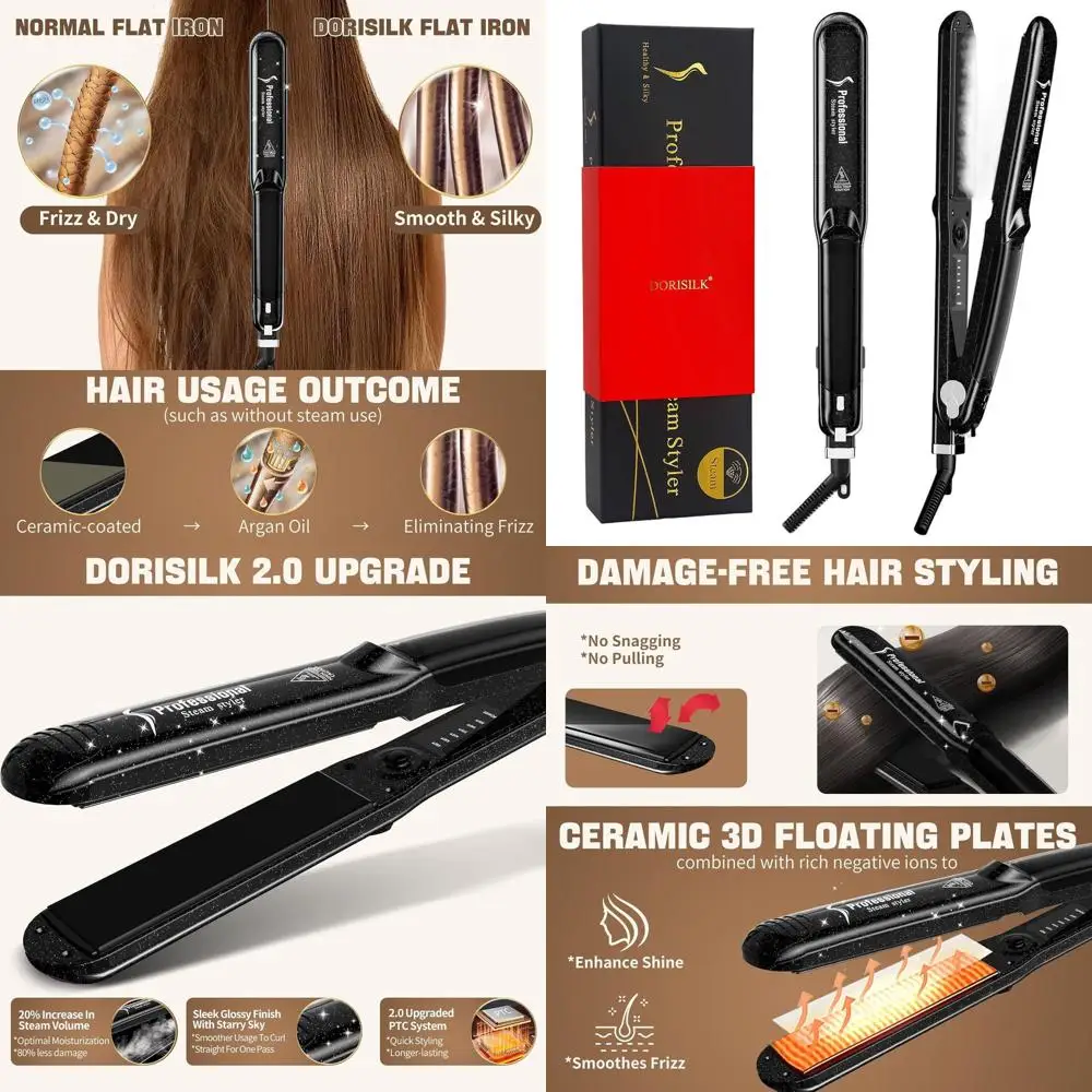 

Профессиональный турмалиновый керамический выпрямитель-плойка 2-в-1 для волос с LED-дисплеем температуры и двойным напряжением