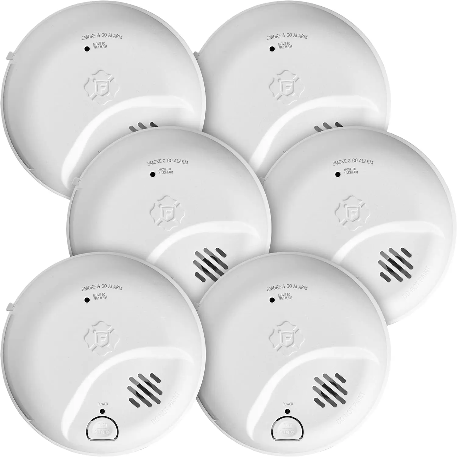 Battery-Operated Combination Smoke & Carbon Monoxide Alarm -Pack 6